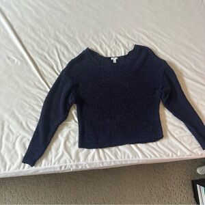 BP Navy Cropped Crew Neck Sweater